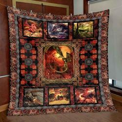 Dragon Fire Quilt Blanket Lu88  Quilt and Home Decor