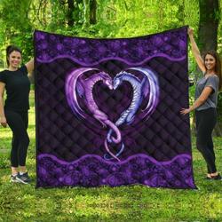 Dragon Loving Purple SH13 NTTH011298 3D Customized Quilt and Home Decor