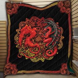 Dragon Red Mandala SH14 NTTH011298 3D Customized Quilt and Home Decor