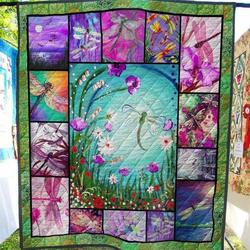 Dragonfly Colorful Beauty Ah Quilt Derqkz and Home Decor