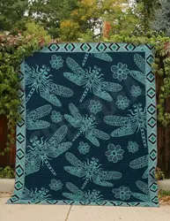 Dragonfly Freedom Dream Bl Quilt Blanket Dhc0201201236Td and Home Decor