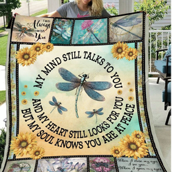 Dragonfly I Am Alway With You Quilt Ouk and Home Decor