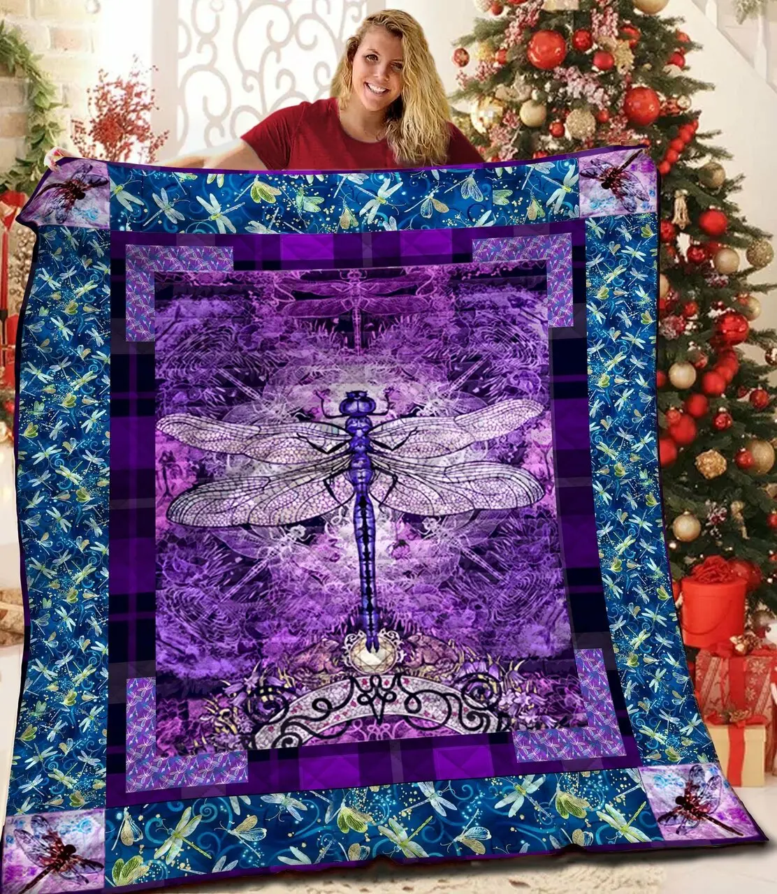 Dragonfly Quilt Oak and Home Decor