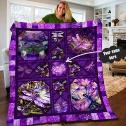 Dragonfly Wp Personalized Name Quilt ps and Home Decor