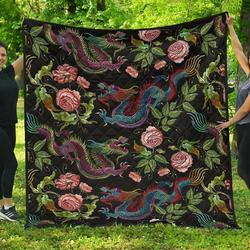 Dragons Flower Pattern DHCDHC DT1910 Quilt Blanket and Home Decor