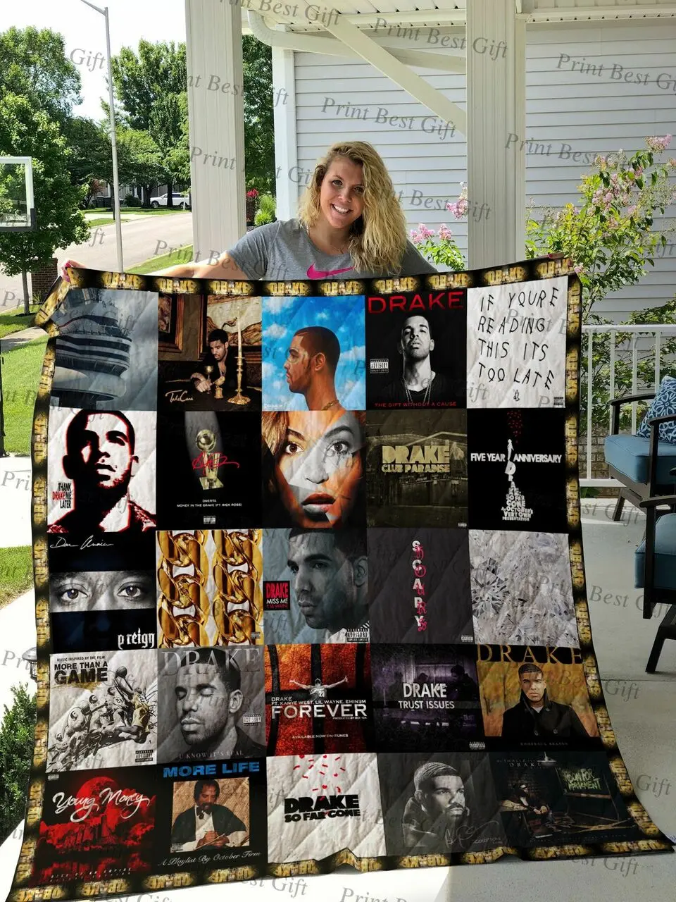 Drake Albums Cover Poster Quilt Blanket Ver 2 and Home Decor