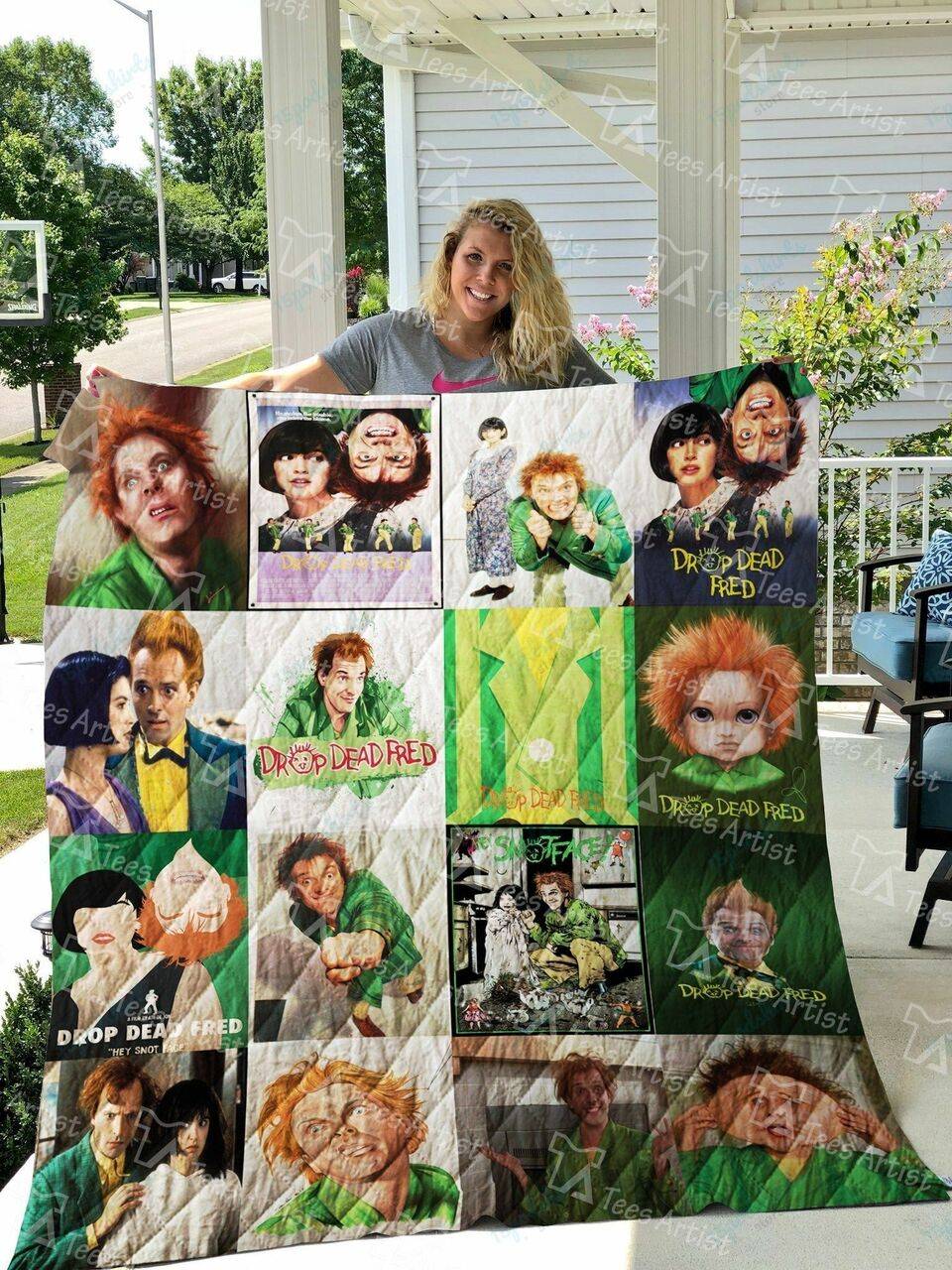 Drop Dead Fred Quilt Blanket and Home Decor