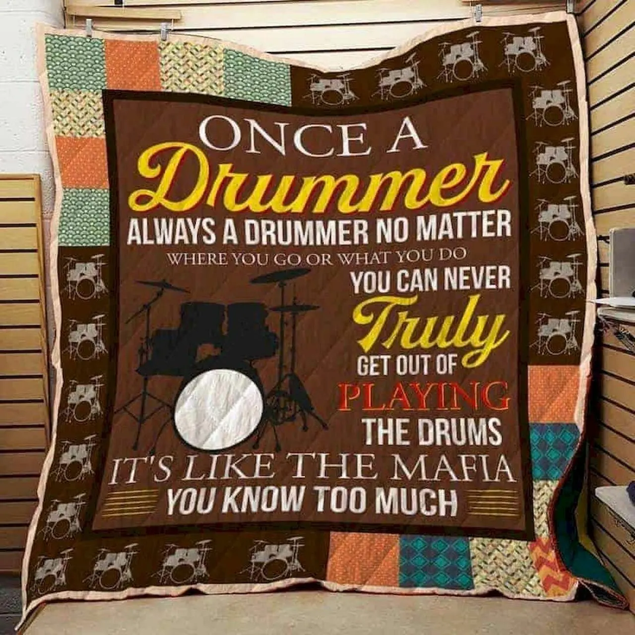 Drummer Cld250678 Quilt Blanket and Home Decor