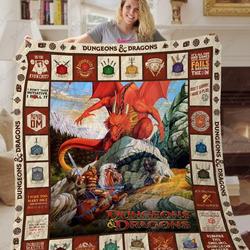 Dungeons And Dragons Quilt Blanket For Fans Lover D&D Dnd Fan and Home Decor