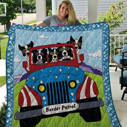 Duqd17003 Border Collie Quilt Blanket  Quilt and Home Decor