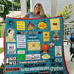 Dwight Schrute Quilt Blanket 01 and Home Decor
