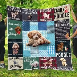 Easily Distracted By Poodle Quilt Blanket Great Customized Blanket Gifts For Birthday Christmas Thanksgiving and Home Decor