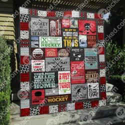 Eat Sleep Hockey Red Version Quilt Blanket Py68  Quilt and Home Decor
