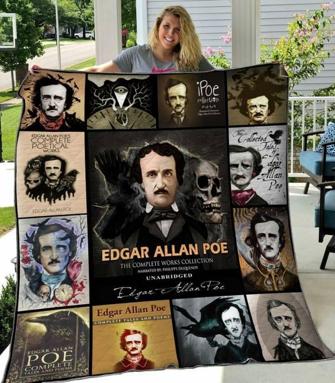 Edgar Allan Poe Quilt Blanket Hvt070606 Quilt and Home Decor