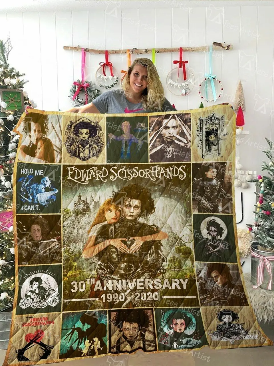 Edward Scissorhands Quilt Blanket 02016 and Home Decor