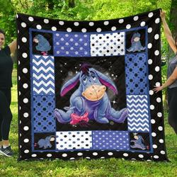 Eeyore Cute Gift Idea For Cartoon Fan Quilt and Home Decor