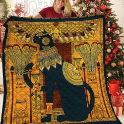 Elegant Egyptian Cat Quilt Pnb and Home Decor