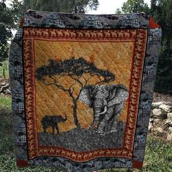 Elephant 1103 42 Quilt Blanket  Quilt and Home Decor