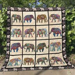 Elephant 3 Blanket Th1607 Quilt and Home Decor