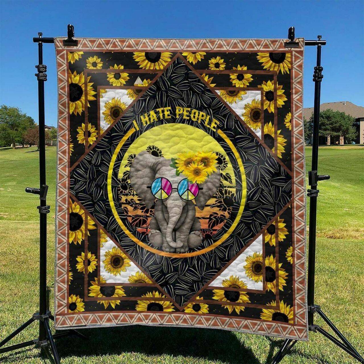 Elephant And Flower DHCKL0909 Quilt Blanket and Home Decor
