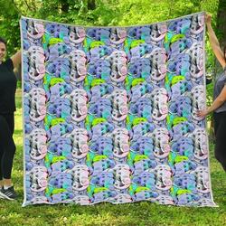 Elephant Art Color Pattern 3D Customized Quilt and Home Decor