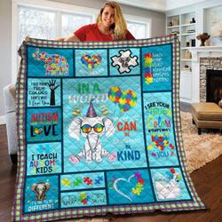 Elephant Autism Quilt Pmm and Home Decor