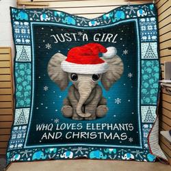 Elephant Christmas Quilt Blanket ABC07112207 and Home Decor