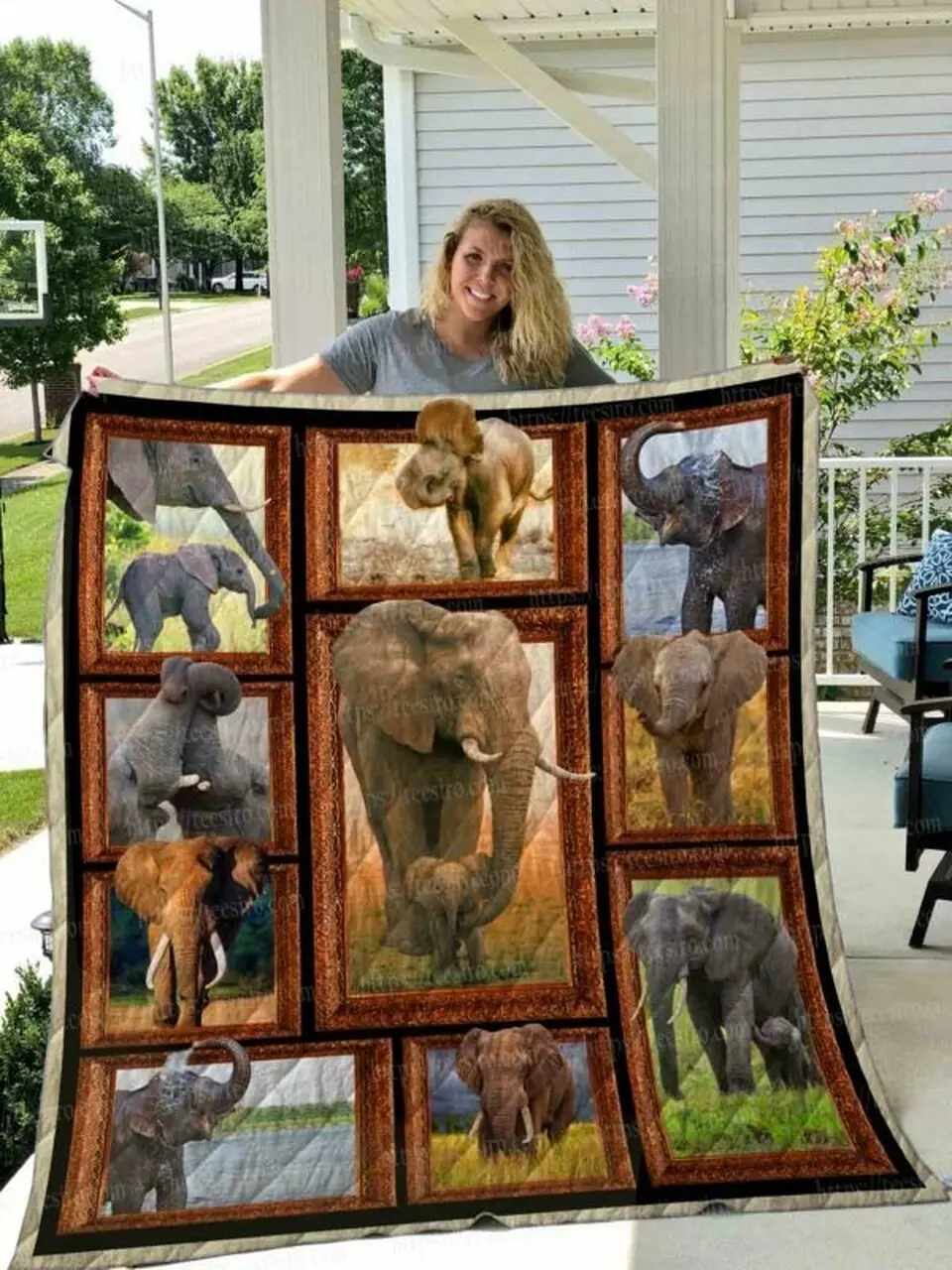 Elephant Cl14100192Mdq Quilt Blanket and Home Decor