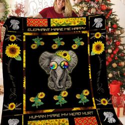 Elephant Hippie Quilt Pmc and Home Decor