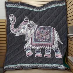 Elephant Indian Lotus LK38 NTTH011298 3D Customized Quilt and Home Decor