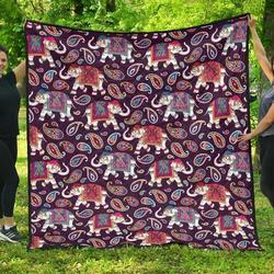 Elephant Indian Style Ornament Pattern DHCDHC DT1910 Quilt Blanket and Home Decor