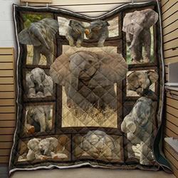 Elephant Love It V1 QE 3D Customized Quilt and Home Decor