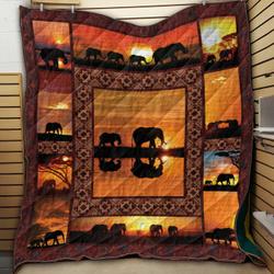 Elephant Love MKV1 3D Customized Quilt and Home Decor