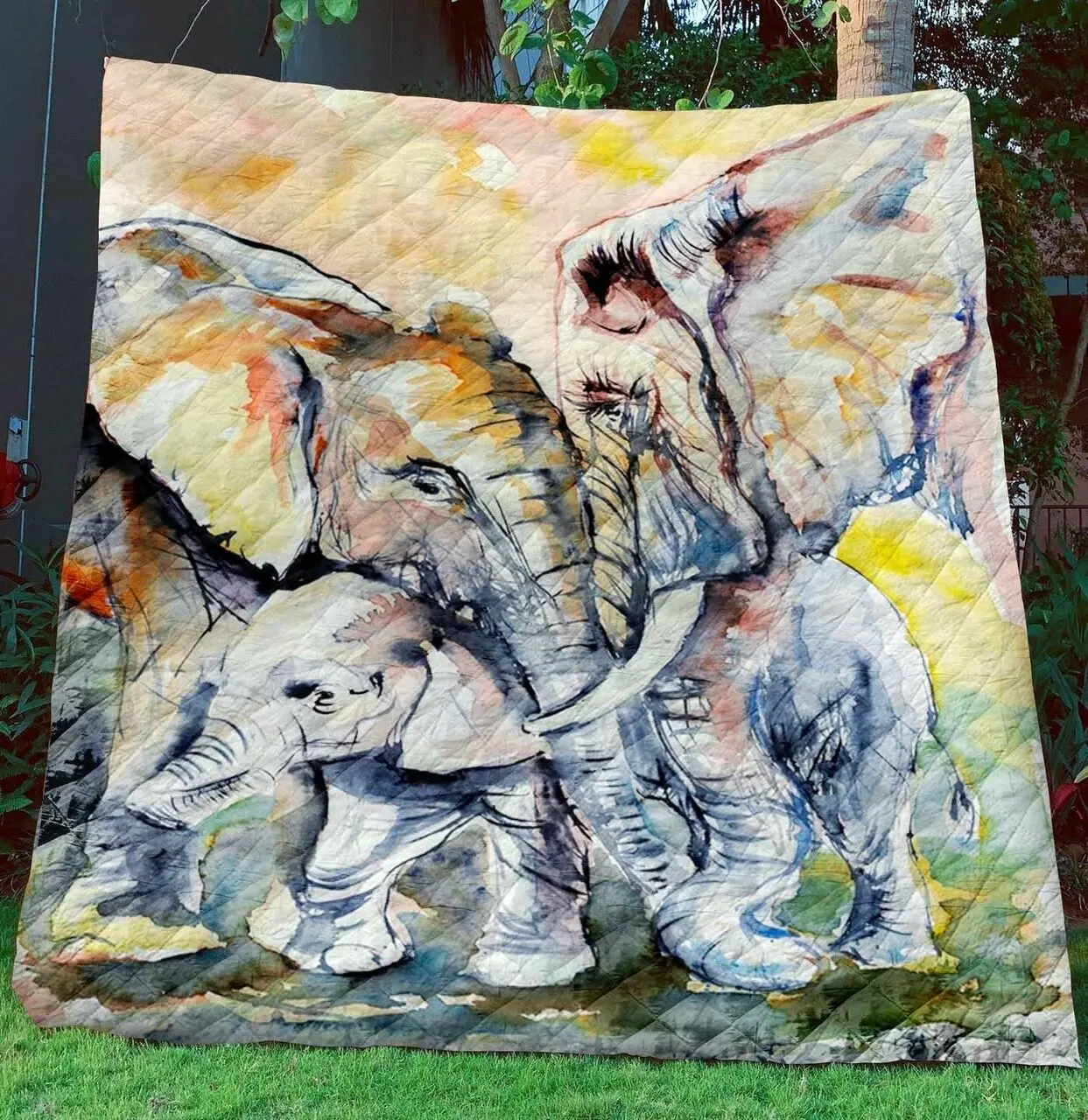 Elephant Lover V3 3D Customized Quilt and Home Decor