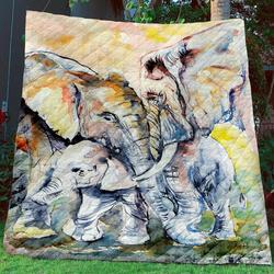Elephant Lover V3 3D Customized Quilt and Home Decor