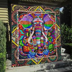 Elephant Na040726B Tbg Quilt Blanket and Home Decor