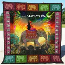 Elephant Qh040710B Tbg Quilt Blanket and Home Decor