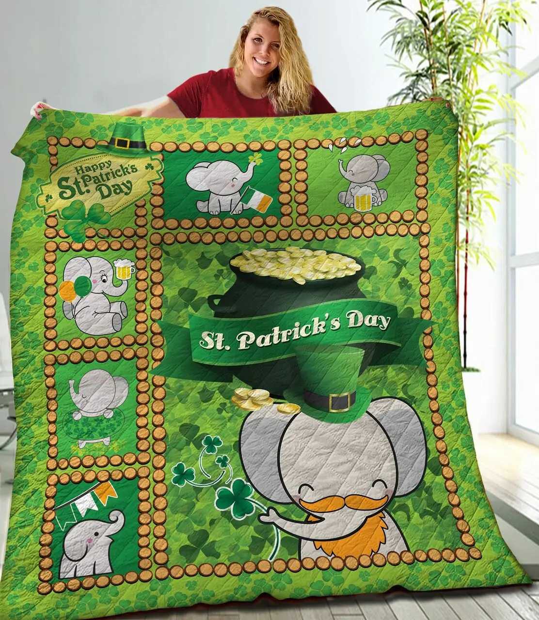 Elephant Quilt Blanket C9B210215NM and Home Decor