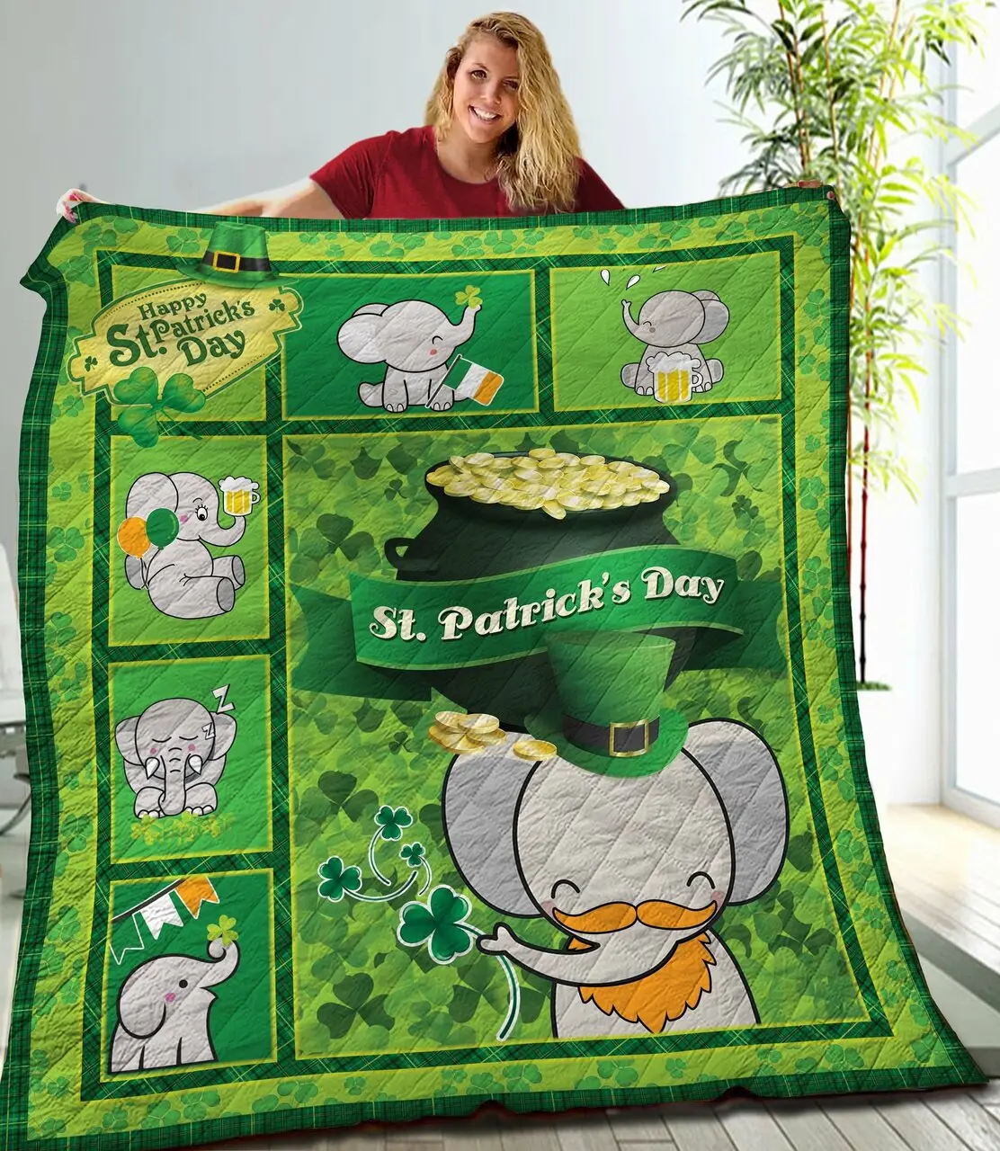 Elephant Quilt Lbw and Home Decor