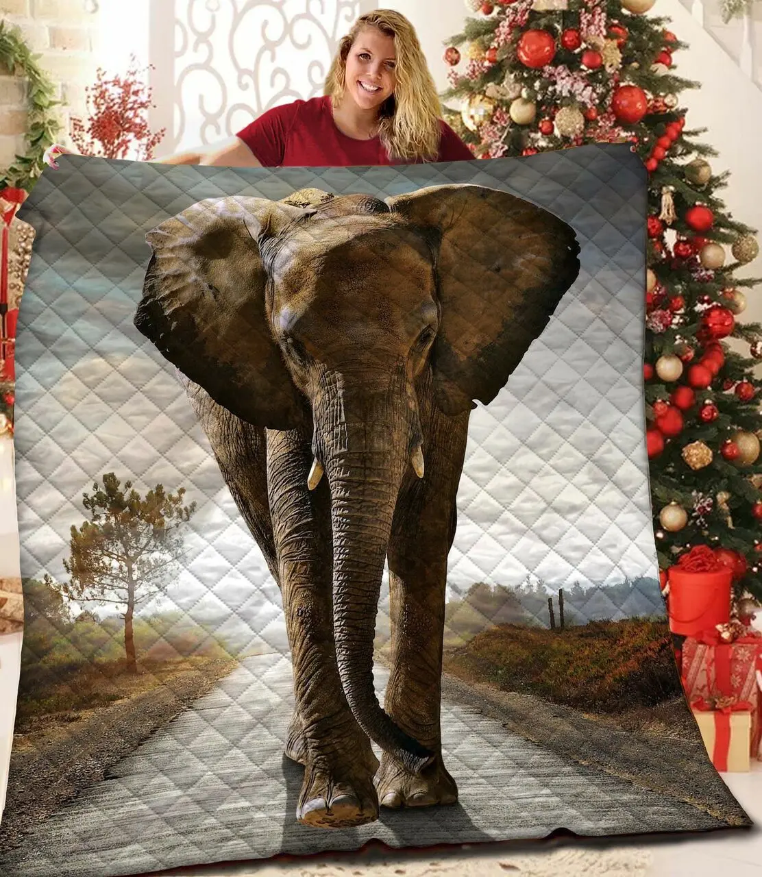 Elephant Quilt Pcm and Home Decor