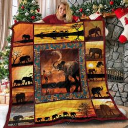Elephant Space T1 3D Customized Quilt and Home Decor