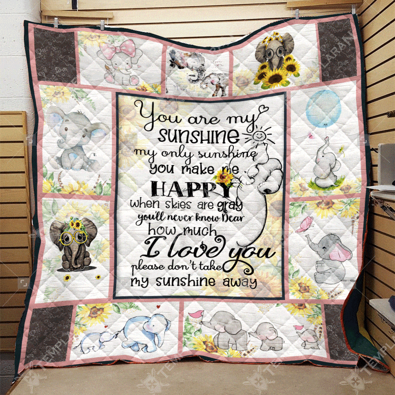 Elephant Sunflower Quilt Diz and Home Decor
