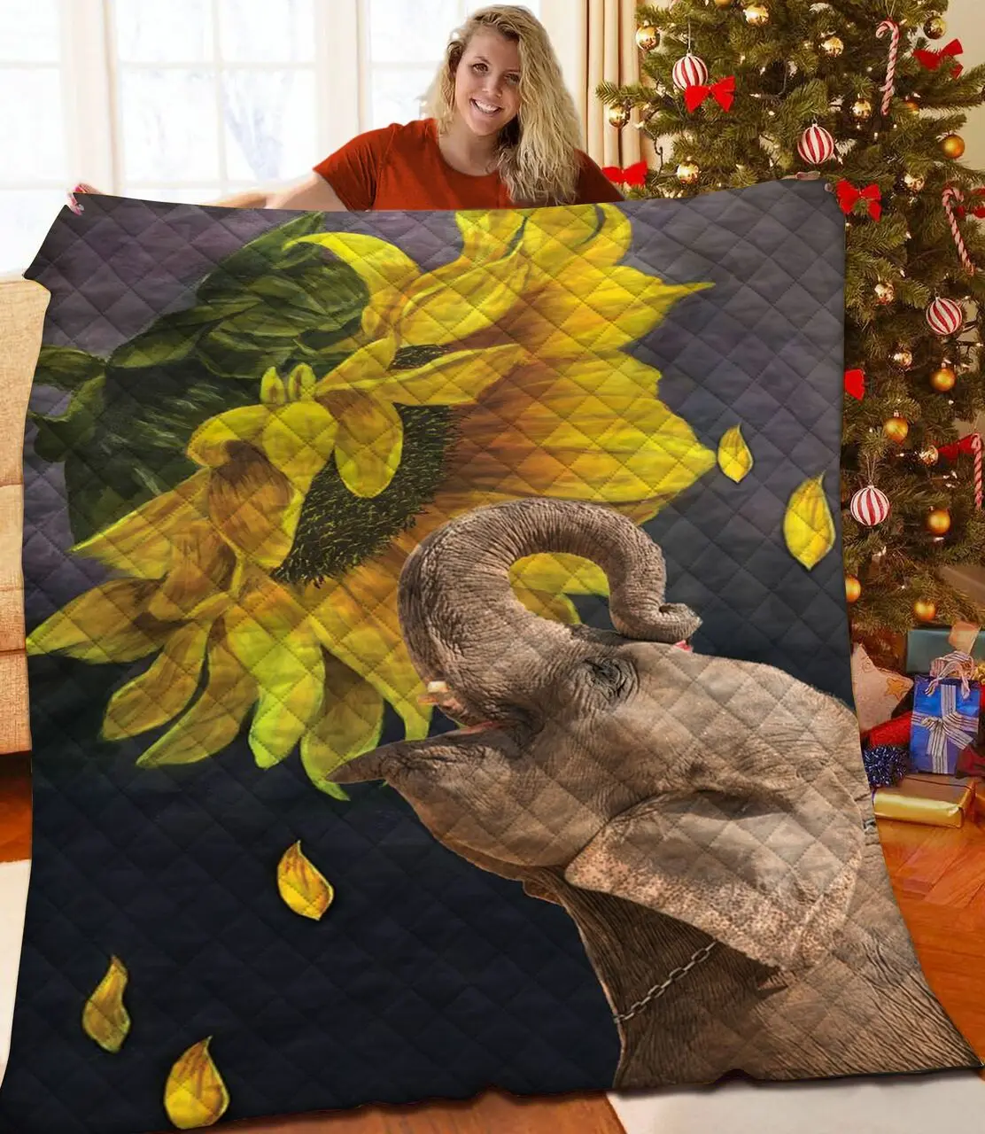 Elephant Sunwer Quilt Kxl and Home Decor