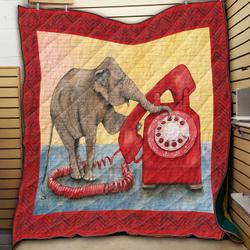 Elephant Telephone KA5 NNQ131098 3D Customized Quilt and Home Decor