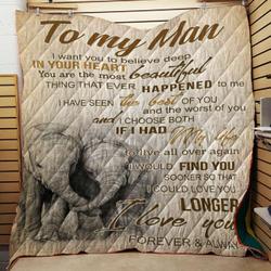 Elephant To My Man Cl18110814Mdq Quilt Blanket and Home Decor