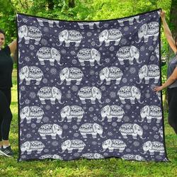 Elephant Tribal Design Pattern DHCDHC DT1910 Quilt Blanket and Home Decor