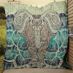 Elephants Men Quilt Blanket and Home Decor