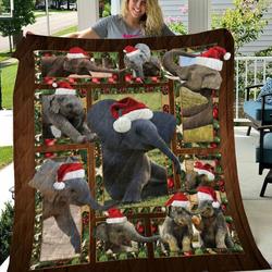Elephants Quilt Blanket A128 and Home Decor