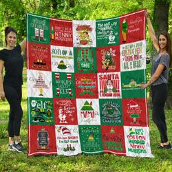 Elf Christmas Poster Quilt 3 and Home Decor