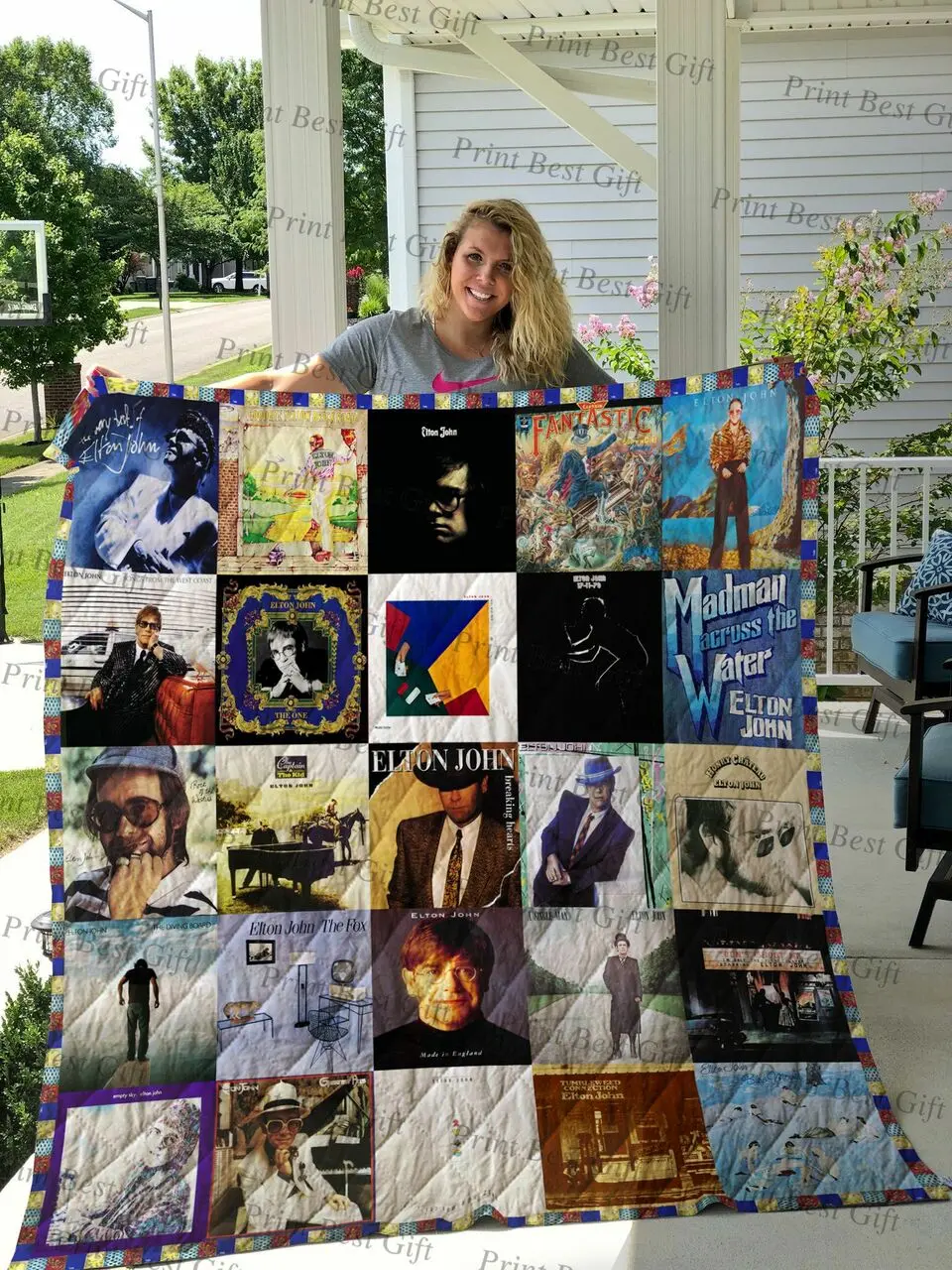 Elton John Albums Cover Poster Quilt Blanket Ver 2 and Home Decor